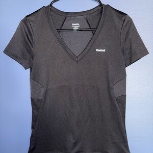 Reebok Women's Black Short Sleeve V-Neck Tee